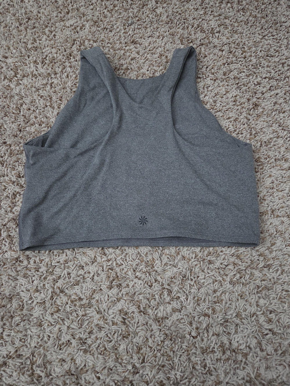 Athleta Gray Racerback Crop Sports Bra Tank